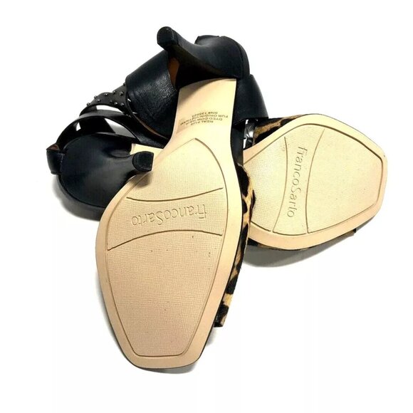 Franco Sarto Women’s Pepita Black/Leopard Print High Heels Size 5.5M - Picture 6 of 7